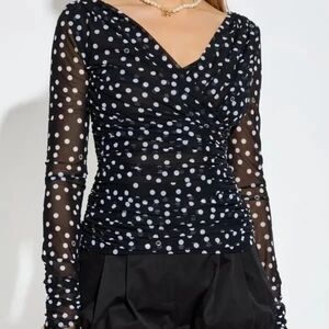 Dolce & Gabbana polka dot off shoulder top